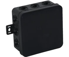 Tuščia ant paviršiaus montuojama dėžutė su 12 įvadų VIPLAST V6 click Juodas IP54 85x85x41mm 036-05