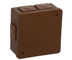 Tuščia ant paviršiaus montuojama dėžutė su 6 įvadais VIPLAST VP-22 RUDA IP55 86x86x40mm 022-02