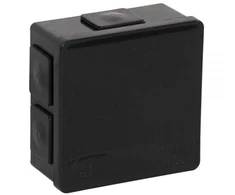 Tuščia ant paviršiaus montuojama dėžutė su 6 įvadais VIPLAST VP-02 click Juodas IP55 86x86x40mm 002-05