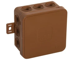 Tuščia ant paviršiaus montuojama dėžutė su 12 įvadų VIPLAST V5 click RUDA IP54 75x75x41mm 035-02