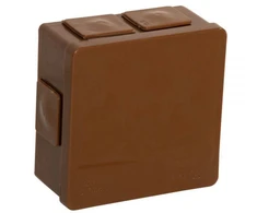 Tuščia ant paviršiaus montuojama dėžutė su 6 įvadais VIPLAST VP-02 click RUDA IP55 86x86x40mm 002-02