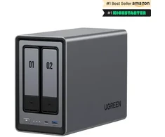 Ugreen NASync DXP2800 NAS sistema 2 skyrių Kompaktiška Intel® N N100 8 GB DDR5 0 TB UGOS Pro Juoda