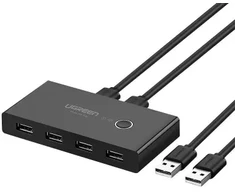 Ugreen switch box HUB perjungiklis 4x USB 3.2 Gen 1 USB skirstytuvas dviem kompiuteriams juodas (US216 30768)