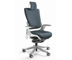 Unique Biuro kėdė Wau 2 BL417 audinys šlifuotas pilkas/baltas