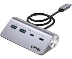 Unitek Aliuminio USB-A/USB-C šakotuvas su 4 prievadais, 5 Gbps
