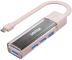 Unitek Hub dvikryptis USB C/USB A 5Gbps rožinis