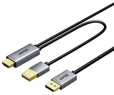 Unitek HDMI į DisplayPort 4K laidas su USB-A maitinimo šaltiniu | 4K@60Hz | HDR | 1,8 m