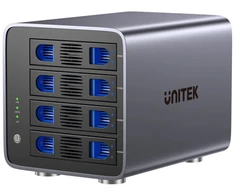 Unitek RAID korpusas 2,5 colio / 3,5 colio SATA diskui, 8 režimai, 80 TB, USB-C