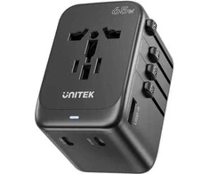 Unitek P1122ABK01 EU/US/UK/AUS PD 65 W kelioninis įkroviklis