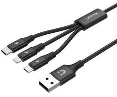 UNITEK USB 3IN1 įkrovimo laidas (C, Lightning, MUSB)
