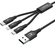 Unitek USB 3 viename įkrovimo laidas juodas