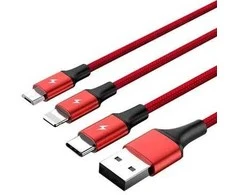 UNITEK USB 3IN1 įkrovimo laidas (C, Lightning, MUSB)