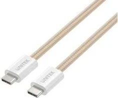 Unitek USB C PD 100W magnetiškai ištraukiamas laidas, smėlio spalvos, 1m