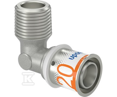 Uponor S-Press PLUS alkūnė su išoriniu sriegiu 20-R1/2MT