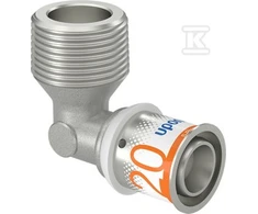 Uponor S-Press PLUS alkūnė su išoriniu sriegiu. 20-R3/4MT