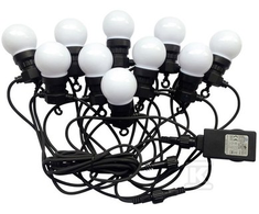 V-tac 10x0,50W LED lempučių juosta - girlianda su EURO jungtimi, IP44, RGB, laido ilgis 5m