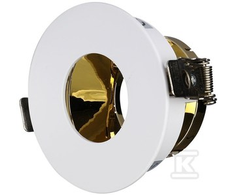 V-tac GU10 lemputės įmontuojamas rėmelis, apvalus, 80x42mm, baltos/aukso spalvos