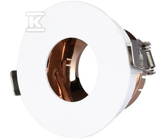 V-tac GU10 lemputės įmontuojamas rėmelis, apvalus, 80x42mm, baltos/rožinio aukso spalvos