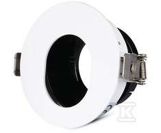 V-tac GU10 lemputės įmontuojamas rėmelis, apvalus, 80x42mm, baltos/juodos spalvos