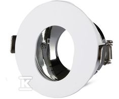 V-tac GU10 lemputės įmontuojamas rėmelis, apvalus, 80x42mm, baltos/chromo spalvos