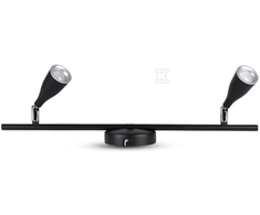 2 x 4,5W LED sieninis šviestuvas V-TAC, juodas, 3000K (šiltai balta)