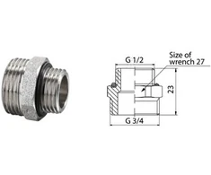 Valvex JUNGTIS VKO G1/2"XG3/4" NIKELIUOTA