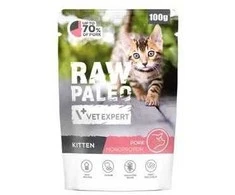 Kačių Maistas - VetExpert Raw Paleo Kačiuko Kiaulienos Drėgnas Maistas 100g