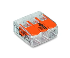 Greita jungtis Greita jungtis Wago 3x0,2-4mm2 permatoma / oranžinė 221-413 lizdinė plokštelė po 12 vnt (0221-0413/0996-0012) 221-413/995-012