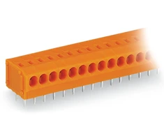 Wago 235-110/330-000 PCB gnybtų blokas, 10 kontaktų, oranžinis žingsnis, 3,81 mm 235-110/330-000