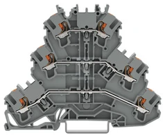 Wago 3 aukštų jungtis K/K/K, 2,5MM2 2202-3201 SZ