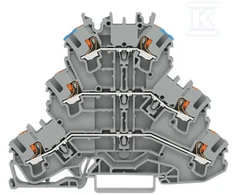 Wago 3 aukštų jungtis K/K/N, 2,5MM2 2202-3203 SZ