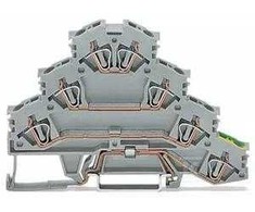Wago Złączka szynowa 4-piętrowa 4mm2 L1 L2 L3 PE pilka (281-530)