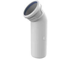 Wavin AS+ ilgas alkūninis elementas 110x45° - baltas, PP-M