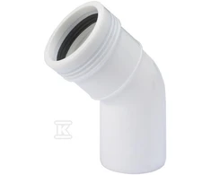 Wavin PP alkūnė 45 laipsnių Ø 50 mm, balta