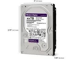 Western Digital WD Violetinė Pro 12TB SATA 6Gb/s vidinis 3,5 colių kietasis diskas, 7200 aps./min., 256MB talpykla, 24/7 Bulk