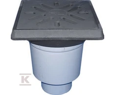 Lauko vertikalus trapas DN110 su ketaus grotelėmis 12.5t 500l/m+smil(HL606.1/1)