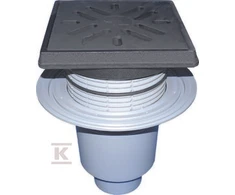 Lauko trapas su ketaus grotelėmis DN110.240x240mm.vertikalus(HL616.1/1)