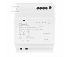 Zamel Maitinimo bėgyje montuojamas impulsinis jungiklis TH-35 (DIN) , 100W, 12V DC tipas: ZTM-100/12 EXT10000285