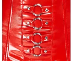 Vinyl Suspender Straps red 2XL
