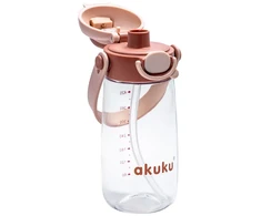 Akuku vaikiška gertuvė su šiaudeliu 480 ml. rusvai gelsvas, A0726