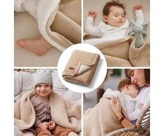 Purepower Babyono pledas medvilninis su flisu kreminis 1659/02