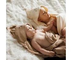 Monroe BabyOno rankšluostis su gobtuvu bambukinis 100x100 tamsiai kreminis 1553/06