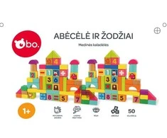 bo. Medinės kaladėlės „Abėcėlė ir žodžiai“ (lietuvių kalba)