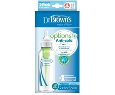 Dr Brown's Dr.Brown's Anticolic buteliukas Options + siauras 2x250ml plastikas