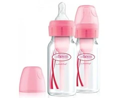 DR. BROWN'S buteliukai OPTIONS+ siauru kakleliu 120ml, 2 vnt. rožiniai, SB42305-ESX