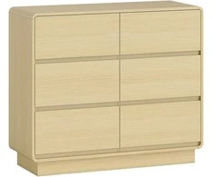 100 cm komoda, bufeto spintelė su 6 stalčiais, skirta virtuvei, svetainei, valgomajam, natūralaus medžio
