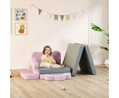 AIYAPLAY 12 dalių putplasčio blokelių rinkinys laipiojimui, statybai, ropojimui, vidinėms žaidimų kilimėliams su virvės užvalkalu, pilkas+rožinis