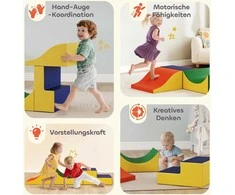 AIYAPLAY 3 dalių laipiojimo ir ropojimo rinkinys mažyliams, dirbtinė oda, porolonas, geltonas