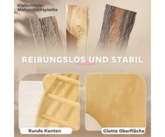 AIYAPLAY 3-in-1 laipynių rinkinys su stalviršiu ir pagalvėle, supynių ir laipiojimo arkas, medinis laipiojimo žaislas, 1,5–4 metų vaikams, patalpoms, natūralaus medžio spalvos