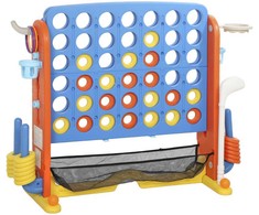 AIYAPLAY 4in1 žaidimų rinkinys, Keturi iš eilės, reguliuojamas aukštis, tinklinis maišelis, plastikas, spalvotas